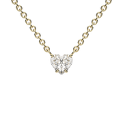 Yellow Gold Heart Shape Diamond Solitaire Pendant With Prong Setting